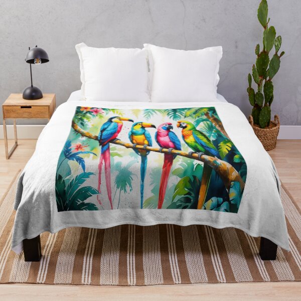 Item preview, Tropical Jungle Birds Watercolor Delight designed and sold by Max Store.
