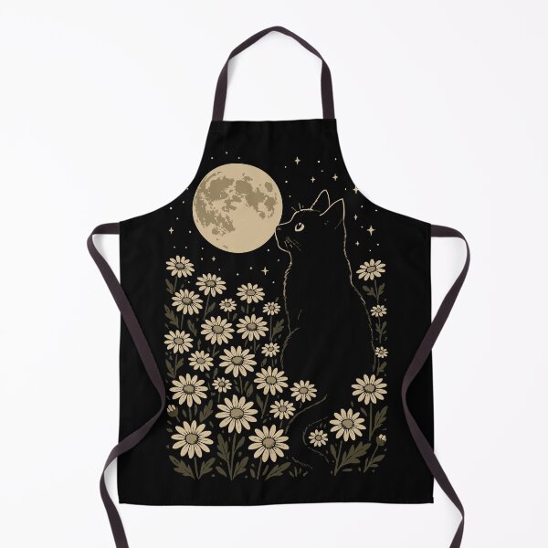 Item preview, Floral Black Cat Moon Halloween Cottagecore designed and sold by TomFrontierArt.
