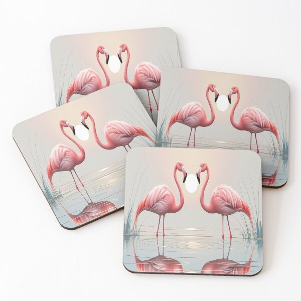 Item preview, Elegant Flamingos in Serene Pond Poster designed and sold by Max Store.