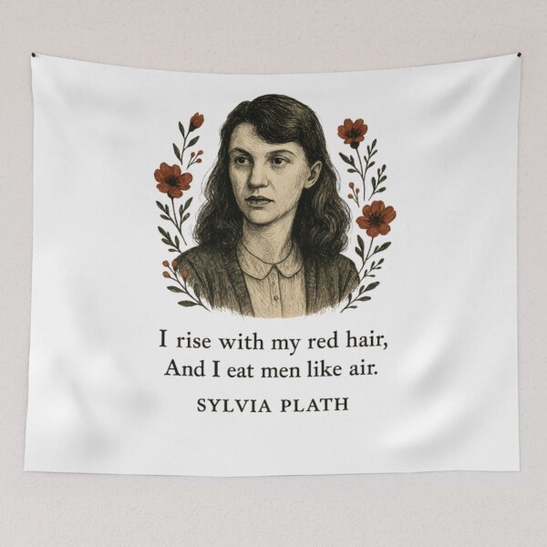 Item preview, Sylvia Plath - I rise with my red hair and eat men like air (Lady Lazarus) designed and sold by Oqueartecura.