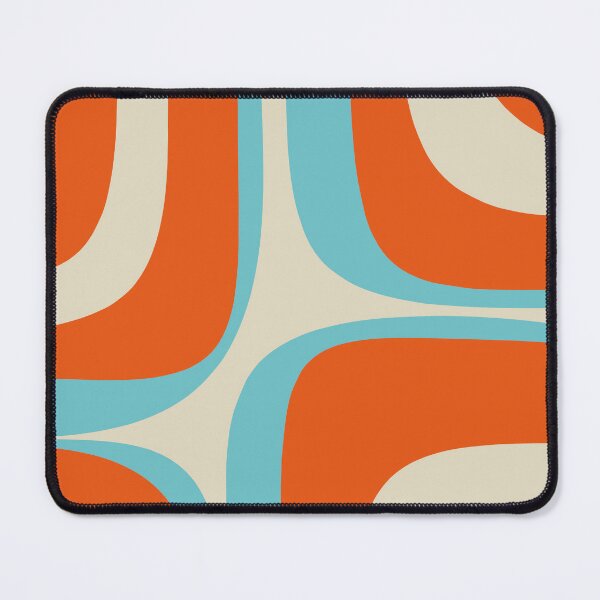 Item preview, Mid Century Modern Retro Groove Modernist Abstract Pattern in Orange Blue Beige designed and sold by kierkegaard.