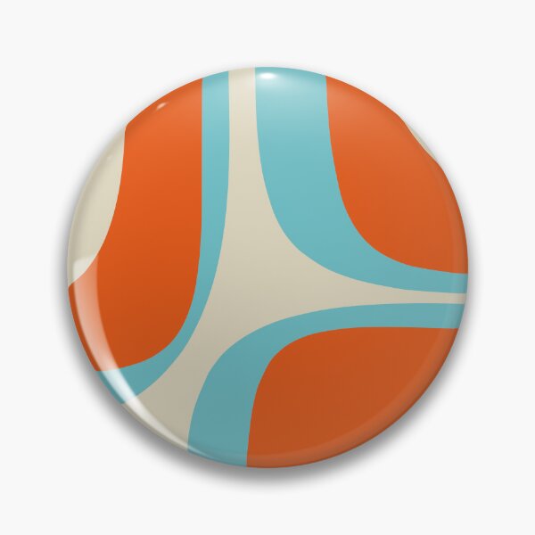 Item preview, Mid Century Modern Retro Groove Modernist Abstract Pattern in Orange Blue Beige designed and sold by kierkegaard.