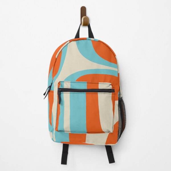 Item preview, Mid Century Modern Retro Groove Modernist Abstract Pattern in Orange Blue Beige designed and sold by kierkegaard.