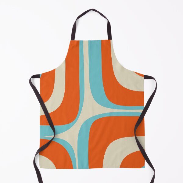 Item preview, Mid Century Modern Retro Groove Modernist Abstract Pattern in Orange Blue Beige designed and sold by kierkegaard.