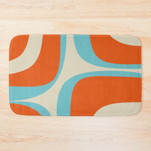 Item preview, Mid Century Modern Retro Groove Modernist Abstract Pattern in Orange Blue Beige designed and sold by kierkegaard.