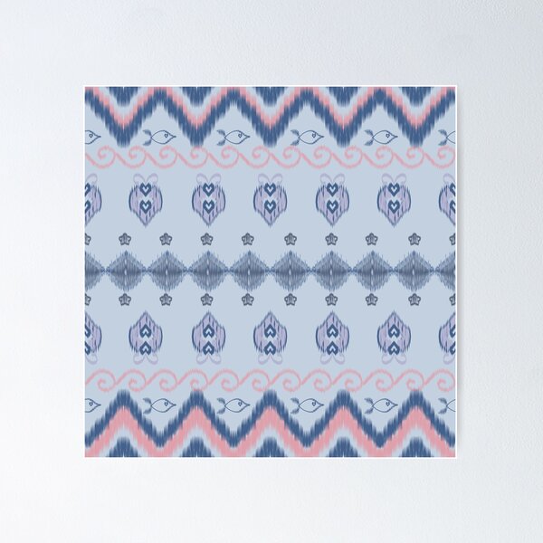 Artikelvorschau, Weiche Ozean Ikat Fisch Muster Pastell Blau Rosa Nahtlose entworfen und verkauft von Kreatienizta.
