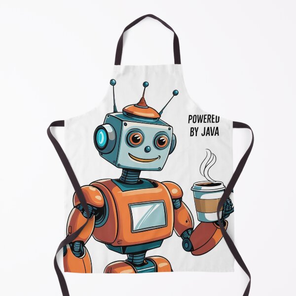 Item preview, Powered by Java – Funny Coffee Robot Tech  designed and sold by MOTAS Graphics .
