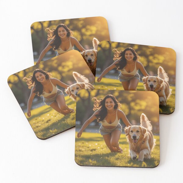 Item preview, dog playing with beautiful woman designed and sold by Gardenpets.