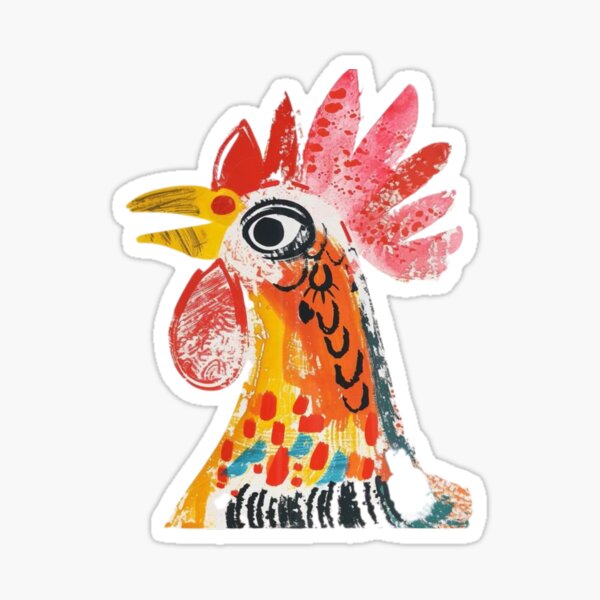 Item preview, Vibrant Abstract Rooster – Folk Art Style designed and sold by hyedolsekia.