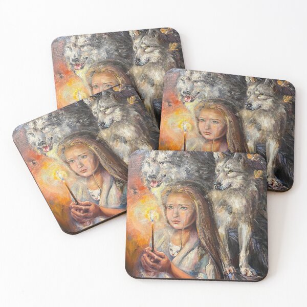 Item preview, Girl with wolves. designed and sold by Elena Reutova.