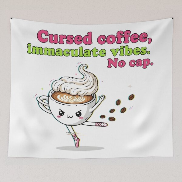 Item preview, Cursed Coffee Immaculate Vibes Dancing Ballerina Cappuccino Aesthetic Meme Design designed and sold by AnnDesignStudio.
