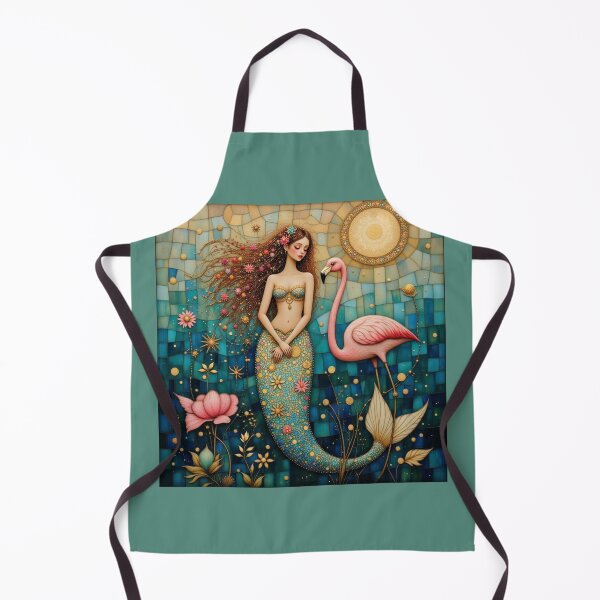 Item preview, Mermaid & Flamingo Mosaic  designed and sold by Estelle Printworks.