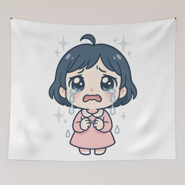 Item preview, Cute Crying Reaction Face designed and sold by Uglyandcute.