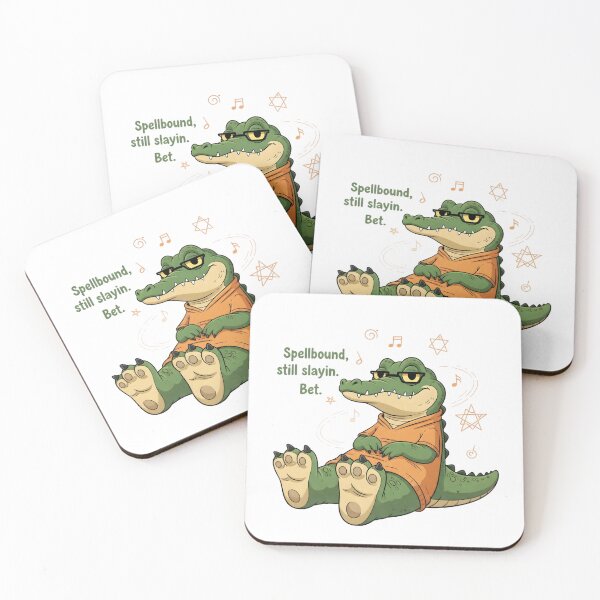 Item preview, Spellbound, Still Slayin’ – Kawaii Croc Affirmation Meme Digital Art designed and sold by AnnDesignStudio.