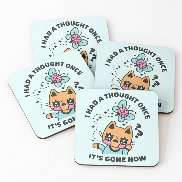 Item preview, I Had A Thought Once Funny ADHD Cat Brain Butterfly Design designed and sold by musingtreeart.