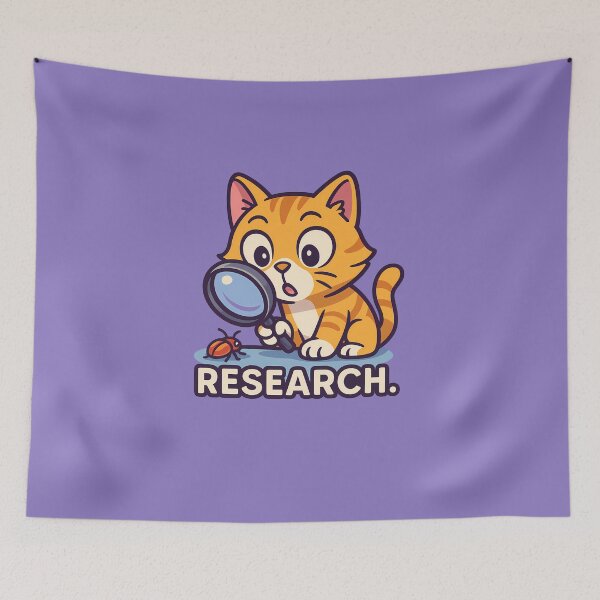 Item preview, Curious Cat Research Scientist Sticker designed and sold by Yuliya Brush.
