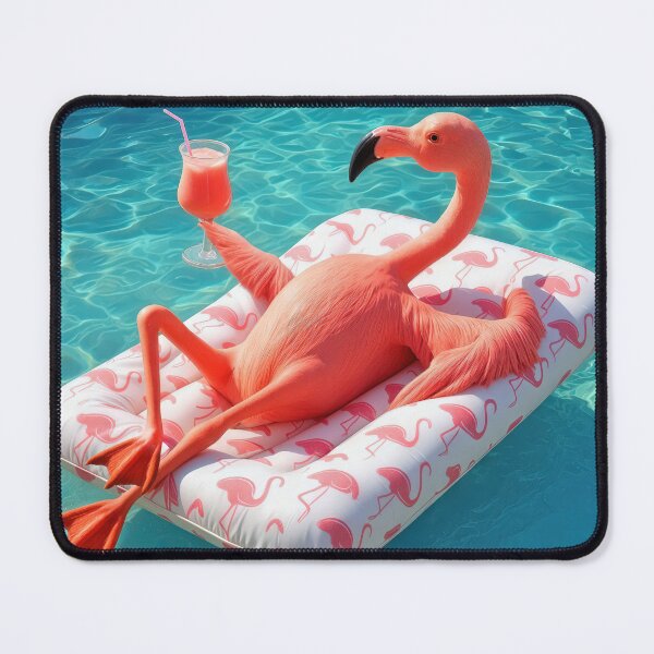 Item preview, Flamingo Floating In a Swimming Pool designed and sold by Maria Dryfhout.