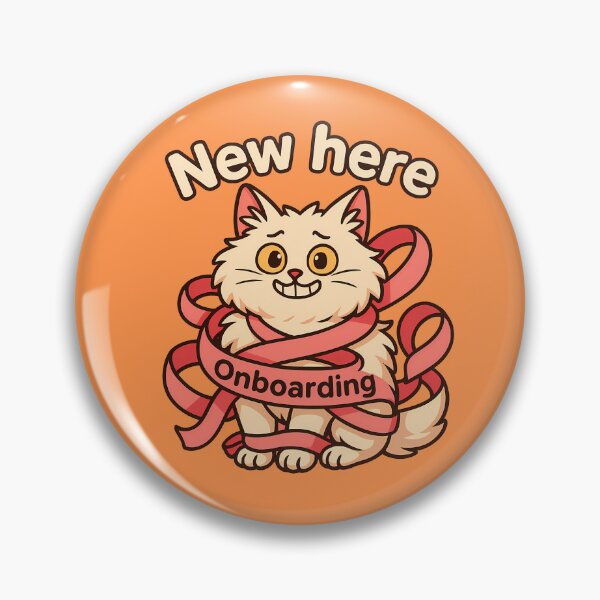 Item preview, Funny Onboarding Cat New Job Sticker designed and sold by Yuliya Brush.