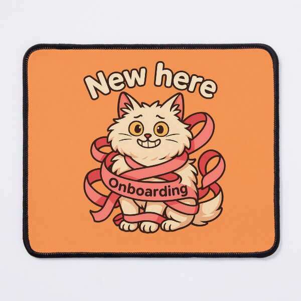 Item preview, Funny Onboarding Cat New Job Sticker designed and sold by Yuliya Brush.