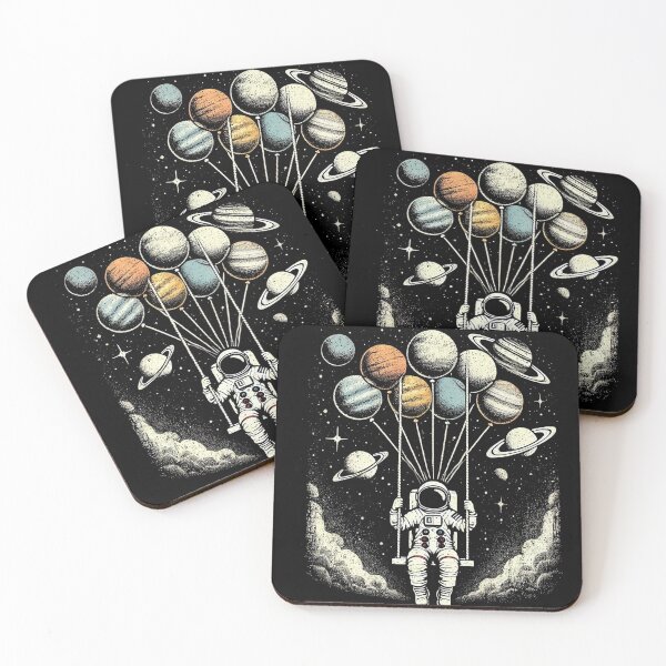 Item preview, Astronaut With Planet Balloons Cosmic Celebration designed and sold by Jcat7.
