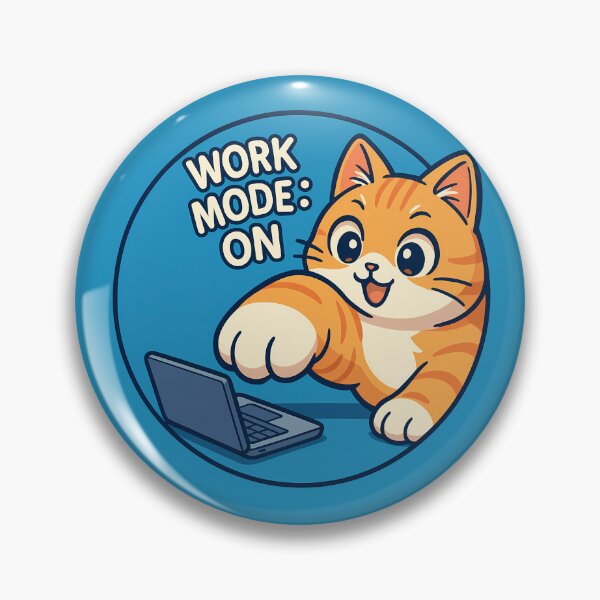 Artikelvorschau, Niedlicher Arbeitsmodus Katze Laptop Sticker entworfen und verkauft von Yuliya Brush.
