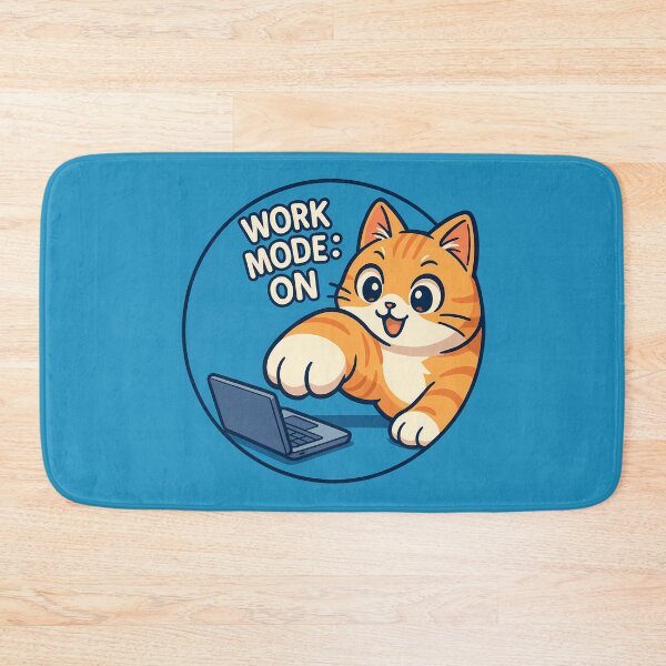 Item preview, Cute Cat Work Mode Laptop Sticker designed and sold by Yuliya Brush.