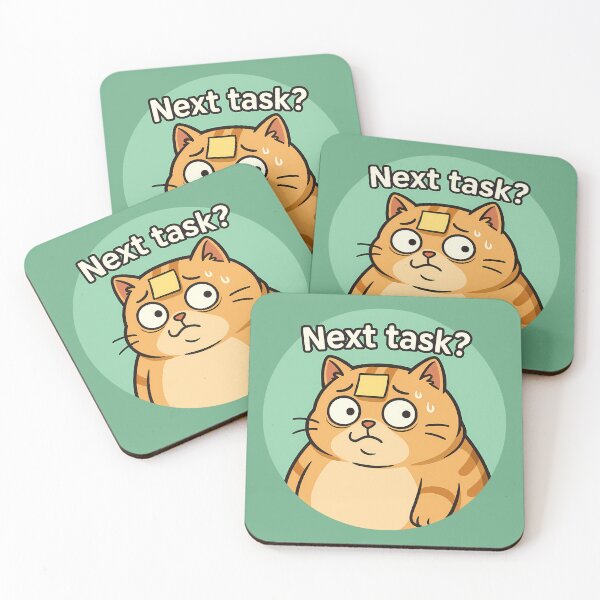 Item preview, Overloaded Cat Funny Next Task Sticker designed and sold by Yuliya Brush.
