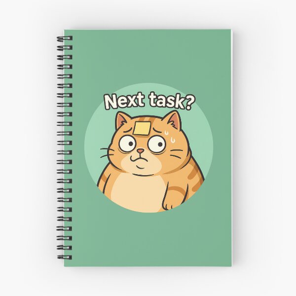 Item preview, Overloaded Cat Funny Next Task Sticker designed and sold by Yuliya Brush.