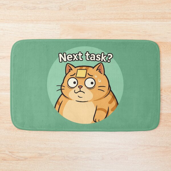 Item preview, Overloaded Cat Funny Next Task Sticker designed and sold by Yuliya Brush.