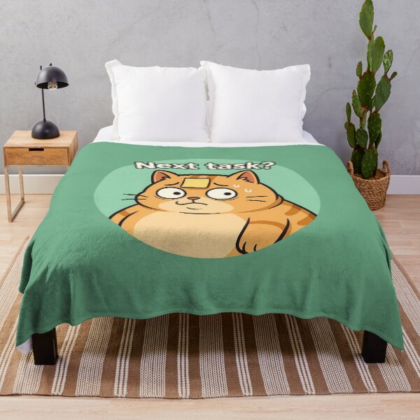 Item preview, Overloaded Cat Funny Next Task Sticker designed and sold by Yuliya Brush.