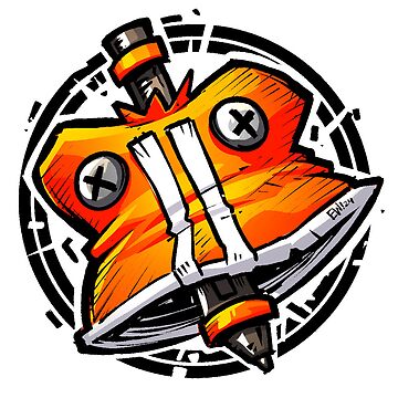 Artwork thumbnail, Pen Through Hat Sticker by ewgShop