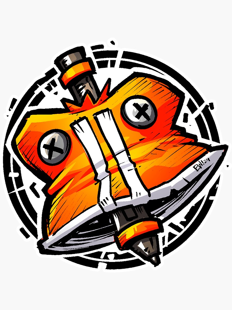 Thumbnail 3 of 3, Sticker, Pen Through Hat Sticker designed and sold by ewgShop.