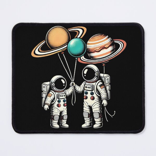 Item preview, Astronaut With Planet Balloons Cosmic Celebration designed and sold by Jcat7.