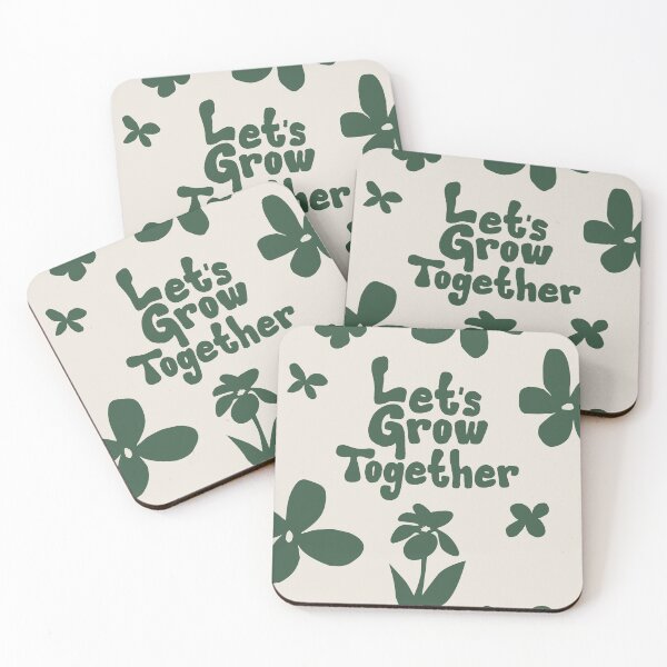 Item preview, green lets grow together - retro groovy floral print  designed and sold by jessicaleah15.