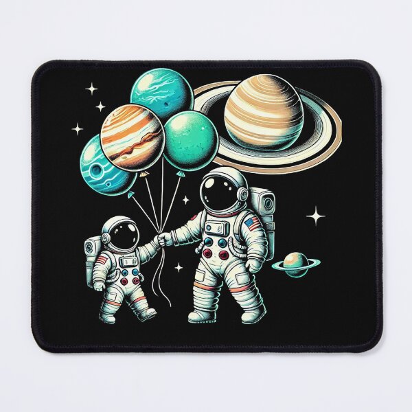 Item preview, Astronaut With Planet Balloons Cosmic Celebration designed and sold by Jcat7.