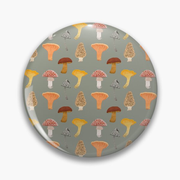 Item preview, Green mushroom pattern  designed and sold by Of Ink and Earth.