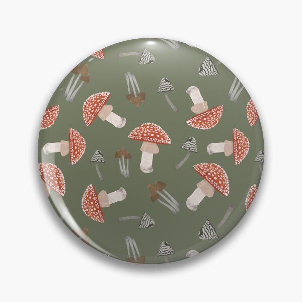 Item preview, Green mushroom pattern  designed and sold by Of Ink and Earth.