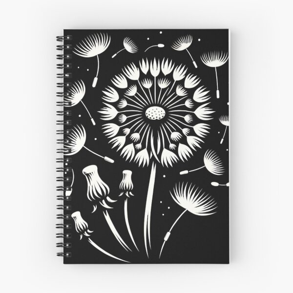 Aperçu de l'œuvre Silhouette de pissenlit blanc éclatant – Art de graines flottantes créée et vendue par NSB-Design.