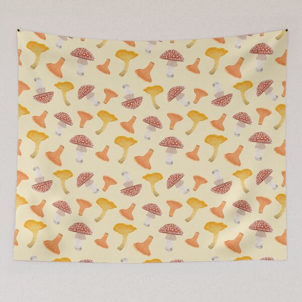 Item preview, Yellow mushroom pattern  designed and sold by Of Ink and Earth.