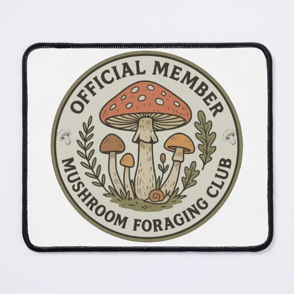 Item preview, Official Member Mushroom Foraging Club Badge — Cottagecore Nature Sticker designed and sold by teddy--.