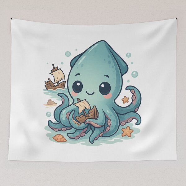 Item preview, Kraken Kawaii – Adorable Sea Monster designed and sold by MythicWild.