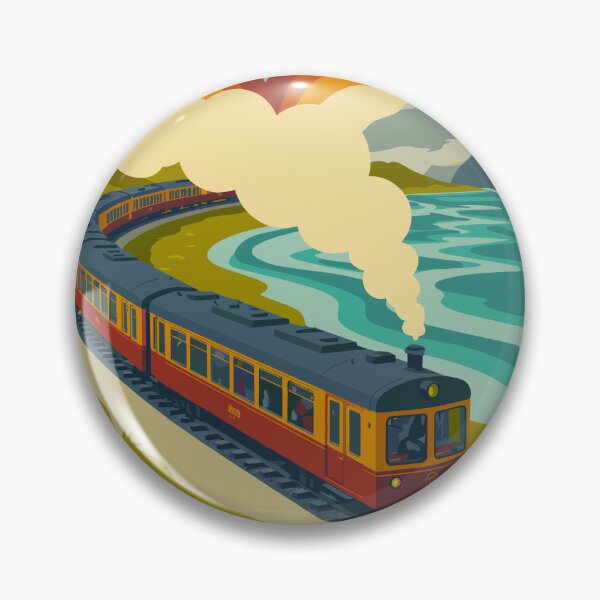 Item preview, Swiss Alps Retro Train – Vintage Travel Poster Style with Flat Vector Mountain Design designed and sold by paulo silveira.