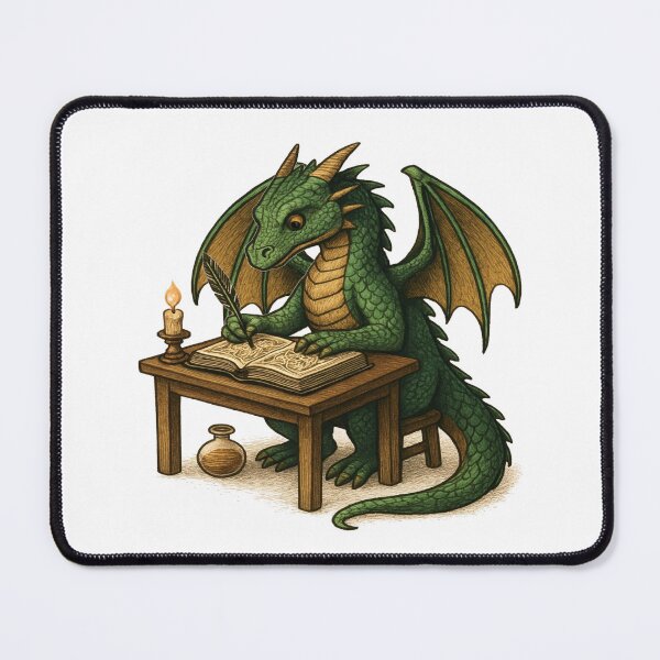Item preview, Dragon writing a book designed and sold by YourFavBuddy.