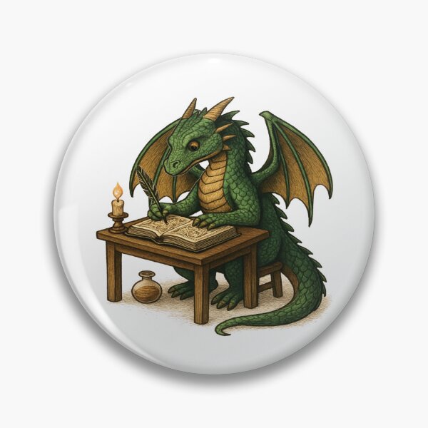 Artikelvorschau, Drache schreibt ein Buch entworfen und verkauft von YourFavBuddy.