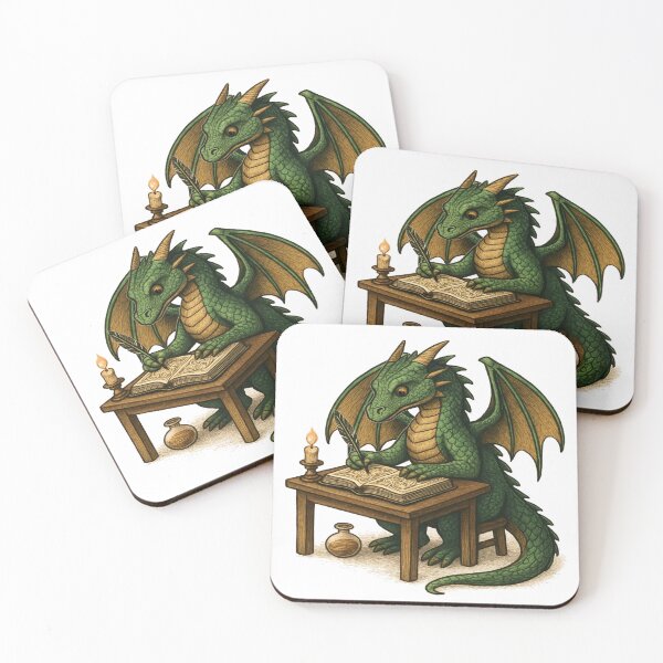 Item preview, Dragon writing a book designed and sold by YourFavBuddy.