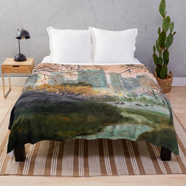 Item preview, New York City Evening Glow. Famous Central Park captured in oil paint. designed and sold by KarenZuk.