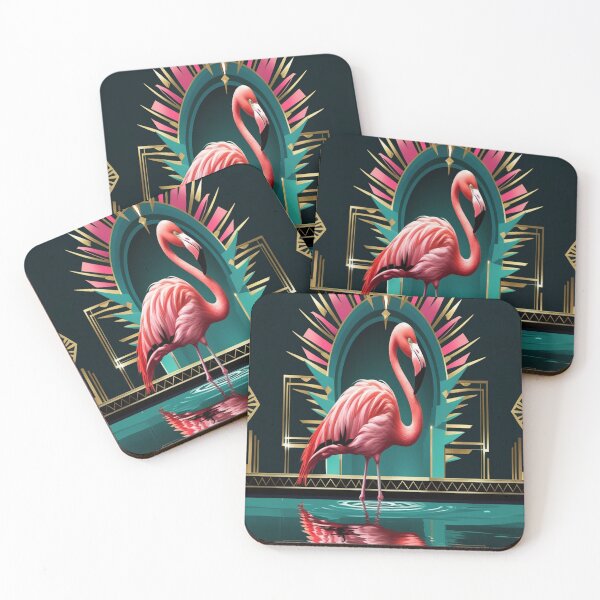 Item preview, Glamorous Flamingo Art Deco Design designed and sold by Max Store.