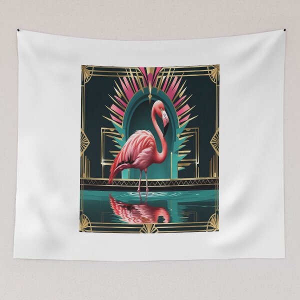 Item preview, Glamorous Flamingo Art Deco Design designed and sold by Max Store.
