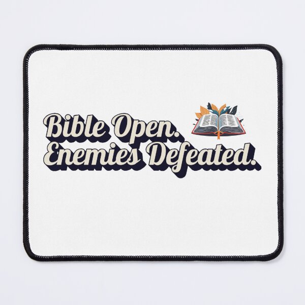 Item preview, Bible Open Enemies Defeated | Christian Faith Warrior Quote designed and sold by The Sticker Cove.