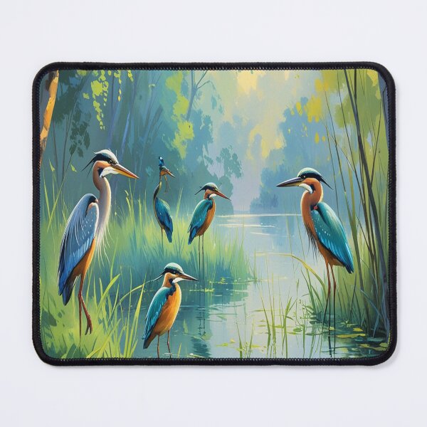 Item preview, Serene Lakeside Morning with Exotic Birds designed and sold by Max Store.